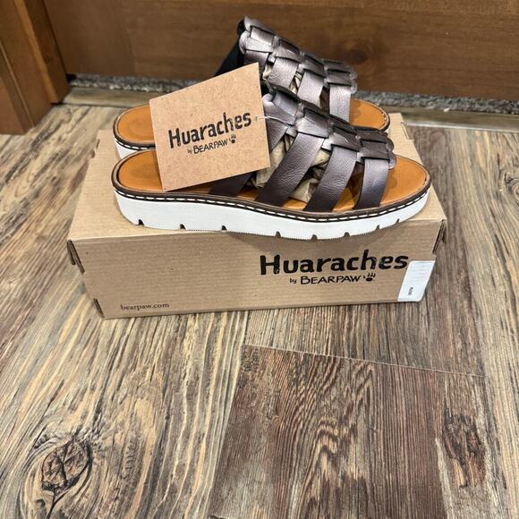 Bearpaw Huaraches Vanessa sandals size 5,EU 36 Gunmetal - Picture 6 of 7